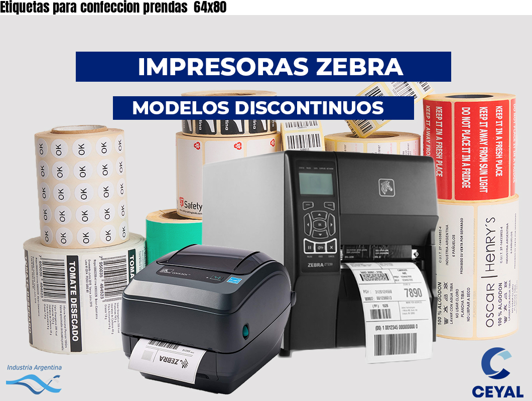 Etiquetas para confeccion prendas 64x80