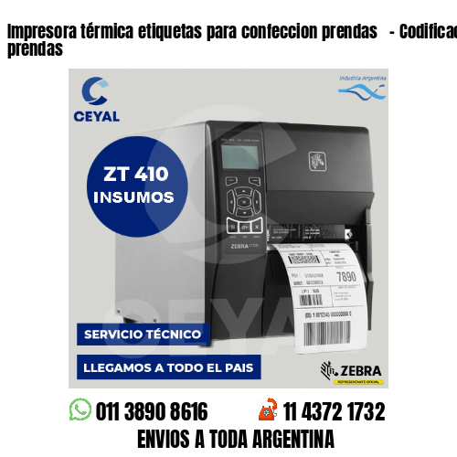Impresora térmica etiquetas para confeccion prendas   – Codificación de prendas