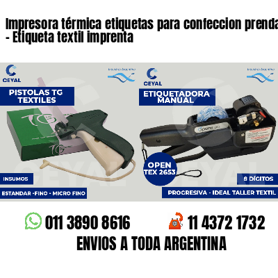 Impresora térmica etiquetas para confeccion prendas   - Etiqueta textil imprenta