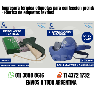 Impresora térmica etiquetas para confeccion prendas - Fábrica de etiquetas textiles