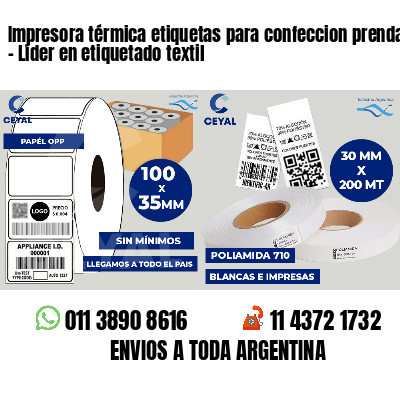 Impresora térmica etiquetas para confeccion prendas - Líder en etiquetado textil