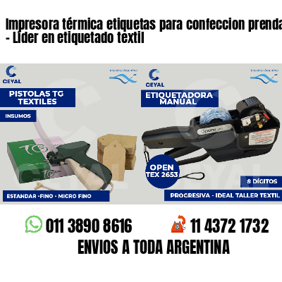 Impresora térmica etiquetas para confeccion prendas - Líder en etiquetado textil