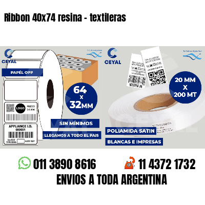 Ribbon 40x74 resina - textileras