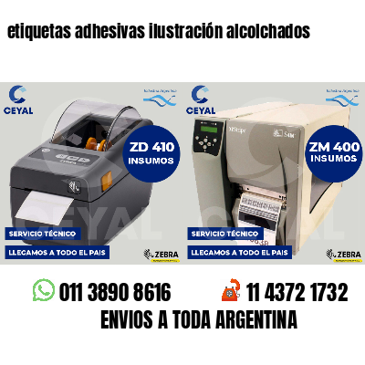 etiquetas adhesivas ilustración alcolchados