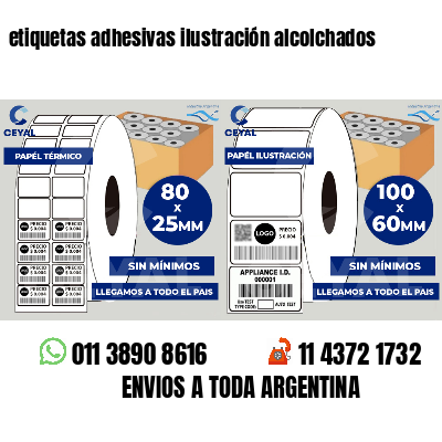 etiquetas adhesivas ilustración alcolchados