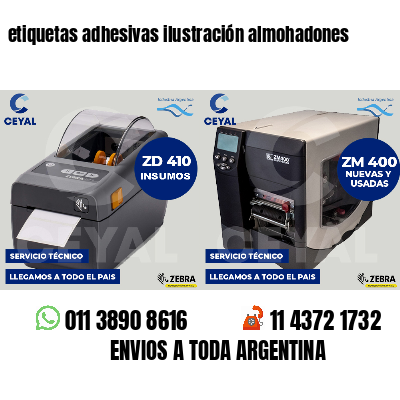 etiquetas adhesivas ilustración almohadones