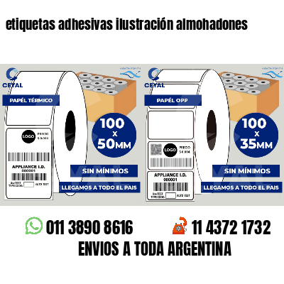 etiquetas adhesivas ilustración almohadones