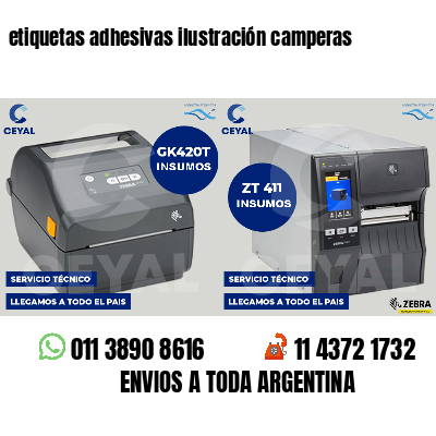 etiquetas adhesivas ilustración camperas
