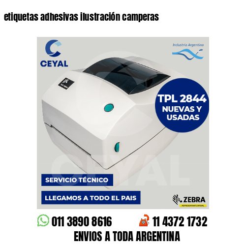 etiquetas adhesivas ilustración camperas