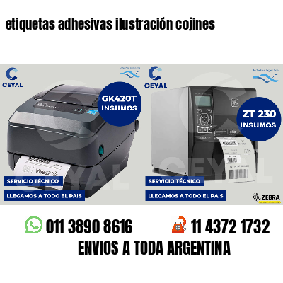 etiquetas adhesivas ilustración cojines