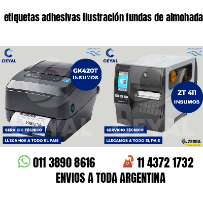 etiquetas adhesivas ilustración fundas de almohadas