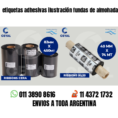 etiquetas adhesivas ilustración fundas de almohadas