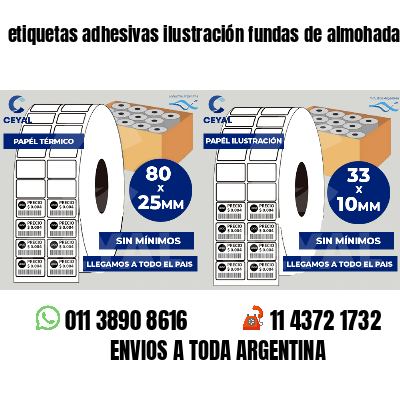 etiquetas adhesivas ilustración fundas de almohadas