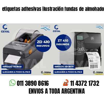 etiquetas adhesivas ilustración fundas de almohadones
