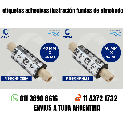 etiquetas adhesivas ilustración fundas de almohadones