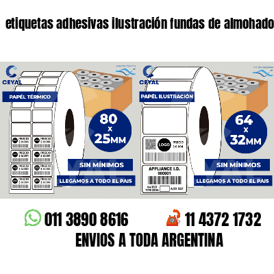 etiquetas adhesivas ilustración fundas de almohadones