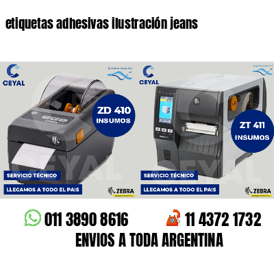 etiquetas adhesivas ilustración jeans