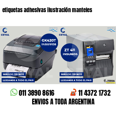 etiquetas adhesivas ilustración manteles