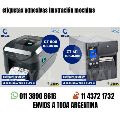 etiquetas adhesivas ilustración mochilas