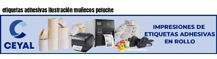 etiquetas adhesivas ilustración muñecos peluche