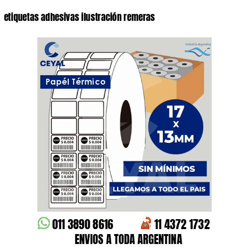 etiquetas adhesivas ilustración remeras