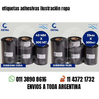 etiquetas adhesivas ilustración ropa