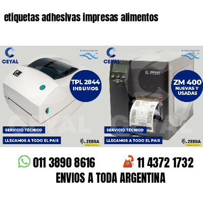 etiquetas adhesivas impresas alimentos