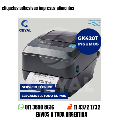 etiquetas adhesivas impresas alimentos