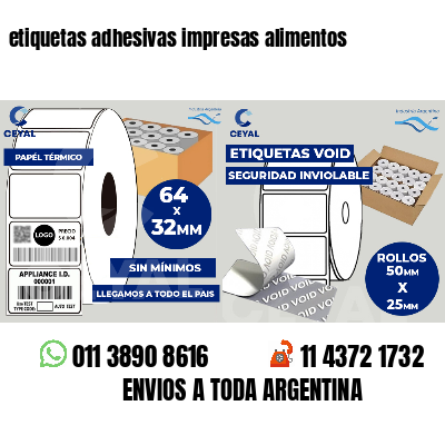 etiquetas adhesivas impresas alimentos