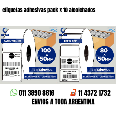 etiquetas adhesivas pack x 10 alcolchados