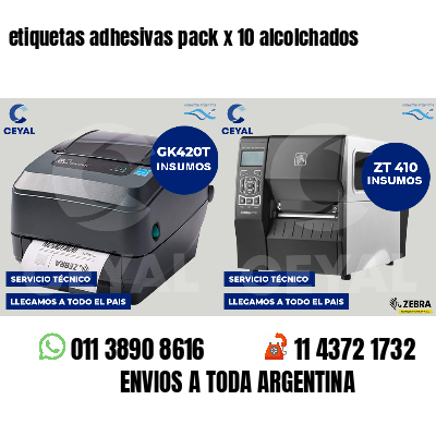 etiquetas adhesivas pack x 10 alcolchados