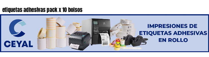 etiquetas adhesivas pack x 10 bolsos