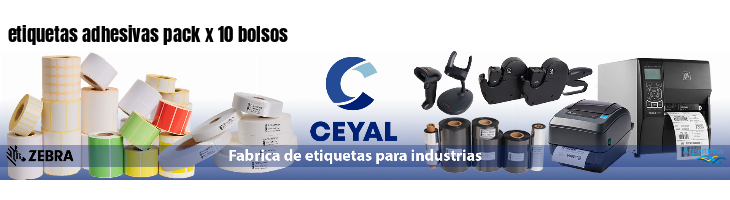 etiquetas adhesivas pack x 10 bolsos