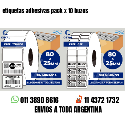 etiquetas adhesivas pack x 10 buzos