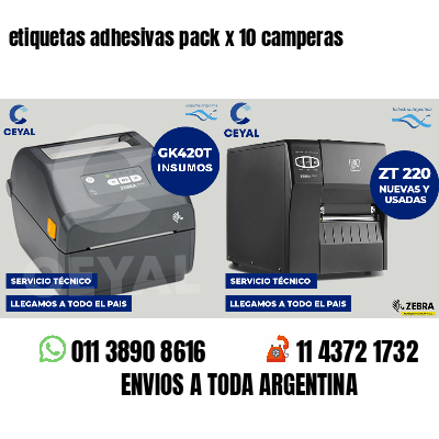 etiquetas adhesivas pack x 10 camperas