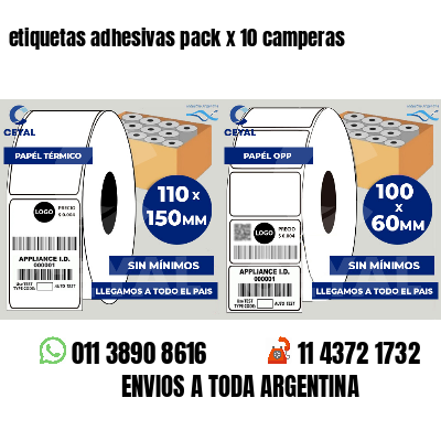 etiquetas adhesivas pack x 10 camperas
