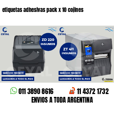 etiquetas adhesivas pack x 10 cojines