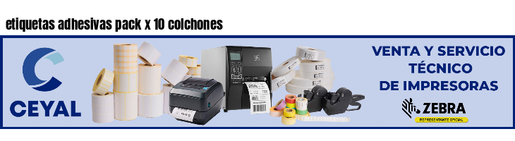 etiquetas adhesivas pack x 10 colchones