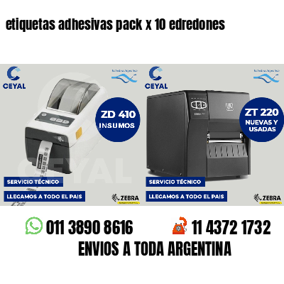 etiquetas adhesivas pack x 10 edredones