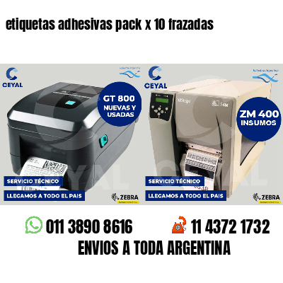 etiquetas adhesivas pack x 10 frazadas