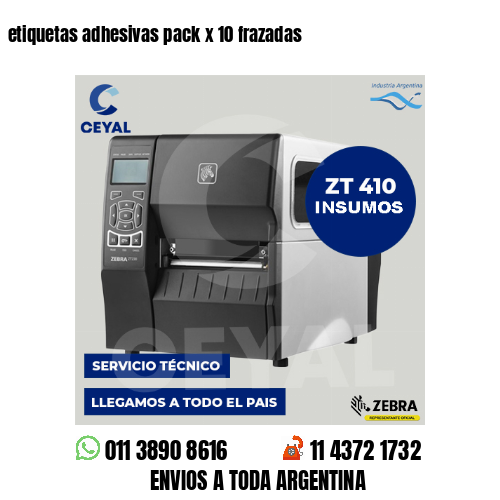 etiquetas adhesivas pack x 10 frazadas