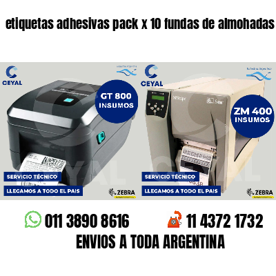 etiquetas adhesivas pack x 10 fundas de almohadas