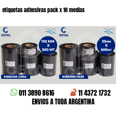 etiquetas adhesivas pack x 10 medias