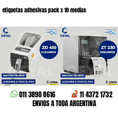etiquetas adhesivas pack x 10 medias