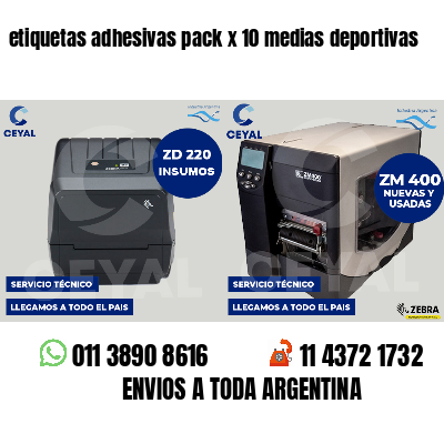 etiquetas adhesivas pack x 10 medias deportivas