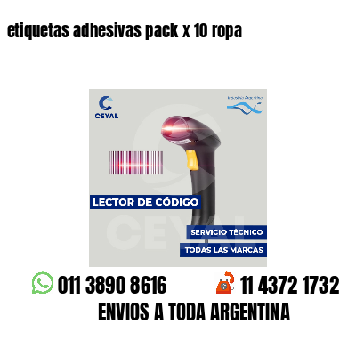 etiquetas adhesivas pack x 10 ropa
