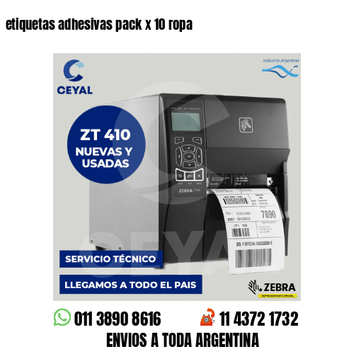 etiquetas adhesivas pack x 10 ropa