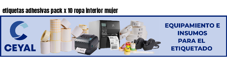 etiquetas adhesivas pack x 10 ropa interior mujer