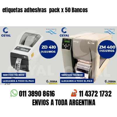 etiquetas adhesivas  pack x 50 Bancos