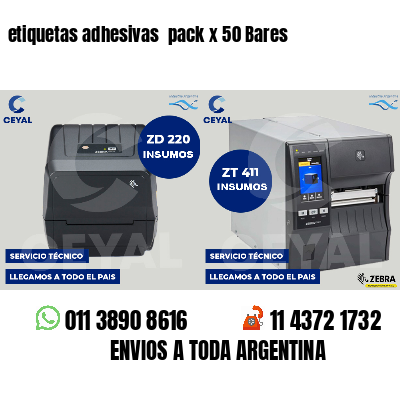etiquetas adhesivas  pack x 50 Bares